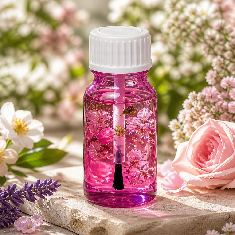 10ml kwastflacon wit STD PurpleLine UT18/10 transparant met violette inhoud voor huidverzorging