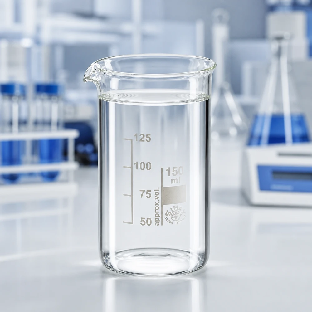 Lege laboratoriumbeker van 150 ml, hoog model, van borosilicaatglas met schaalverdeling, van SIMAX Tsjechië