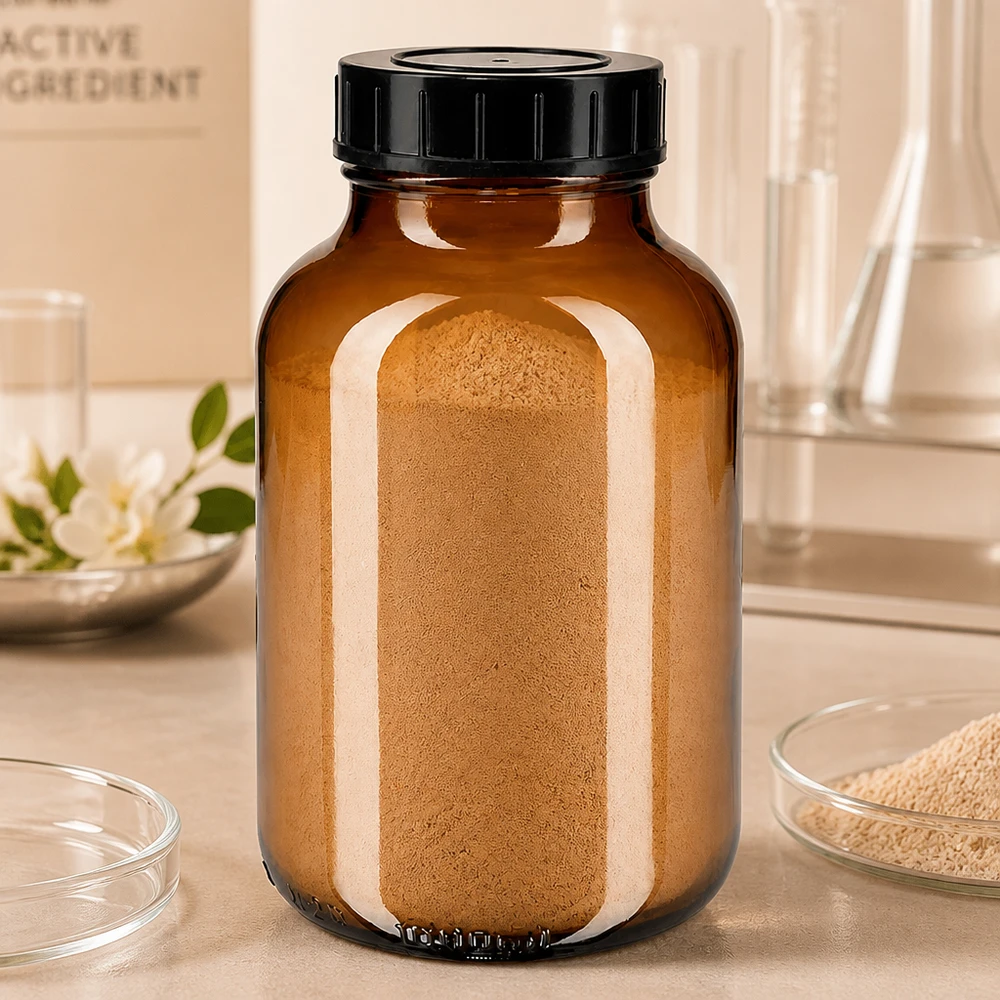 Fles met wijde hals 1000 ml bruin glas met schroefdeksel Grote 1000ml apothekersfles van amberkleurig glas met praktische wijdmondse dop voor poeder