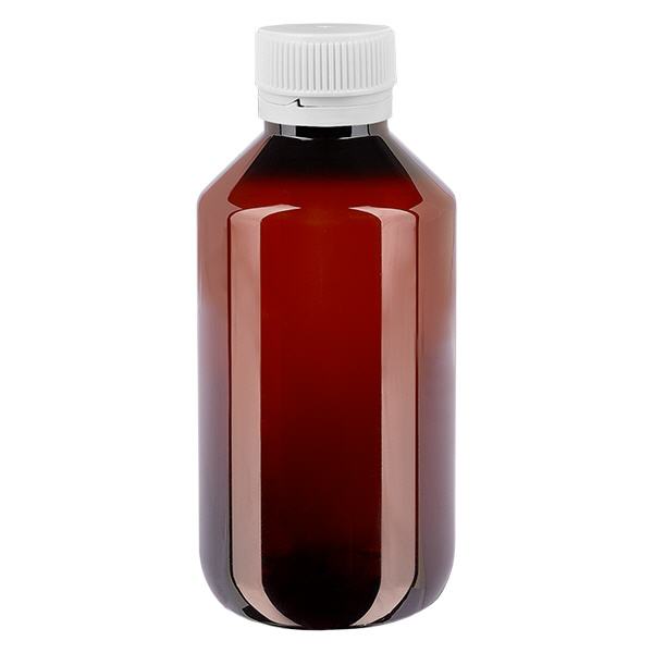 PET-fles 100ml met wit geribbeld OV PET-fles 100ml met wit geribbeld OV