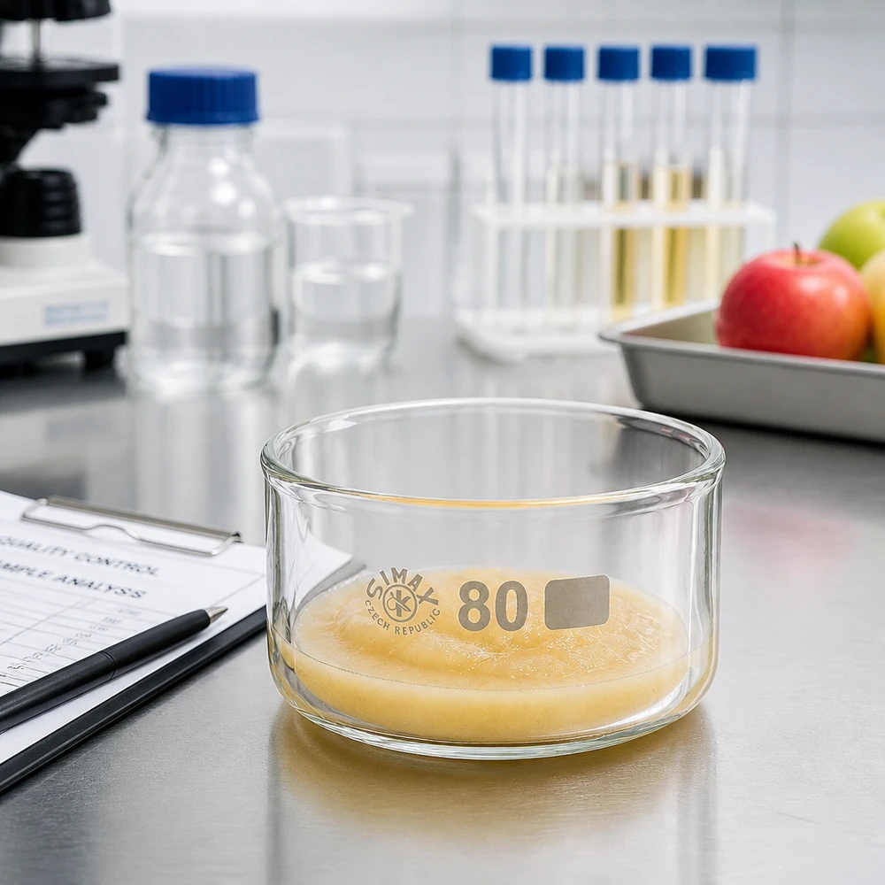Kristallisatieschaal 150 ml voor voedselonderzoek met een microscoop; laboratoriumflessen en proefbuisjes