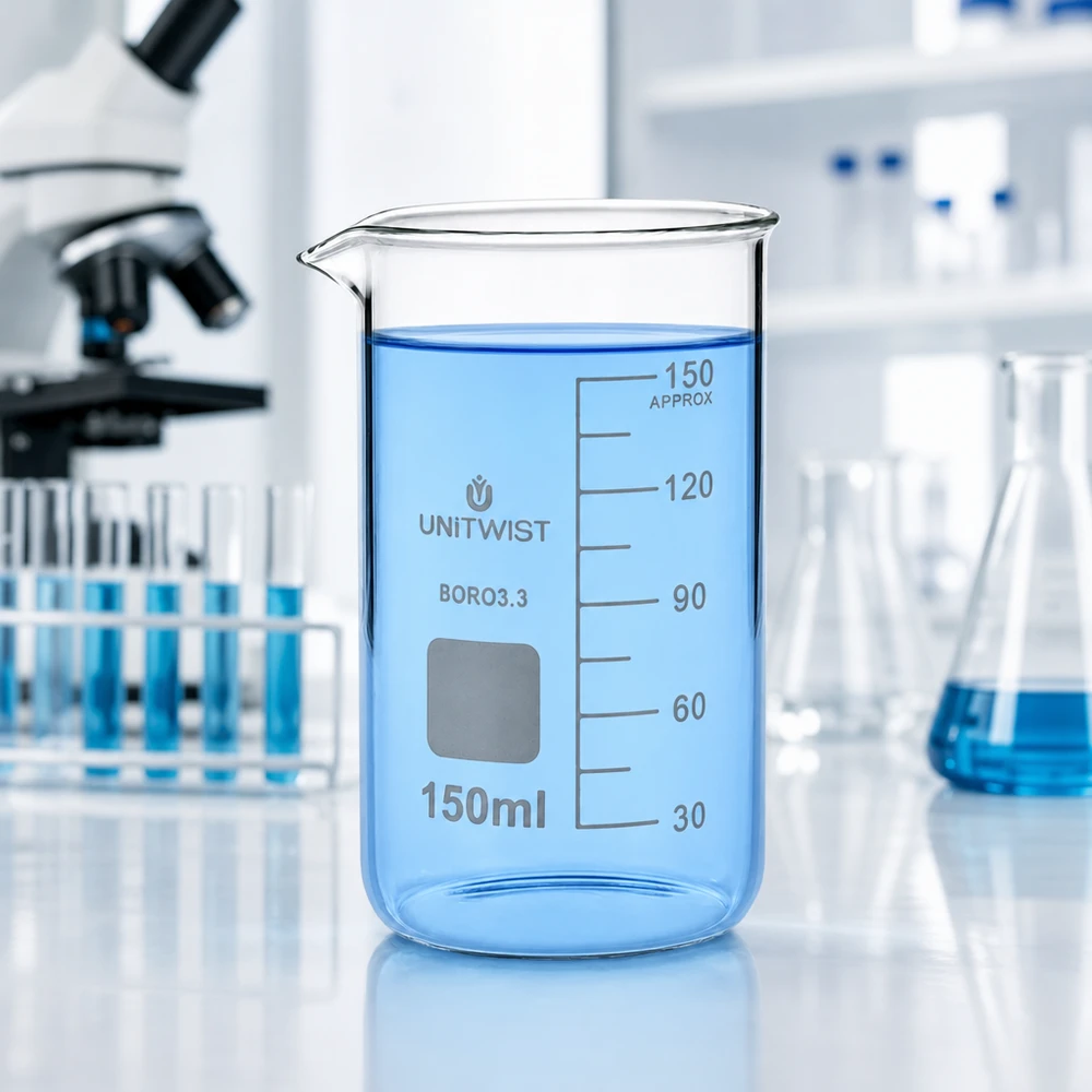 Professioneel laboratoriumglas: UNITWIST bekerglas 150 ml, hoog model voor nauwkeurige vloeistofmeting