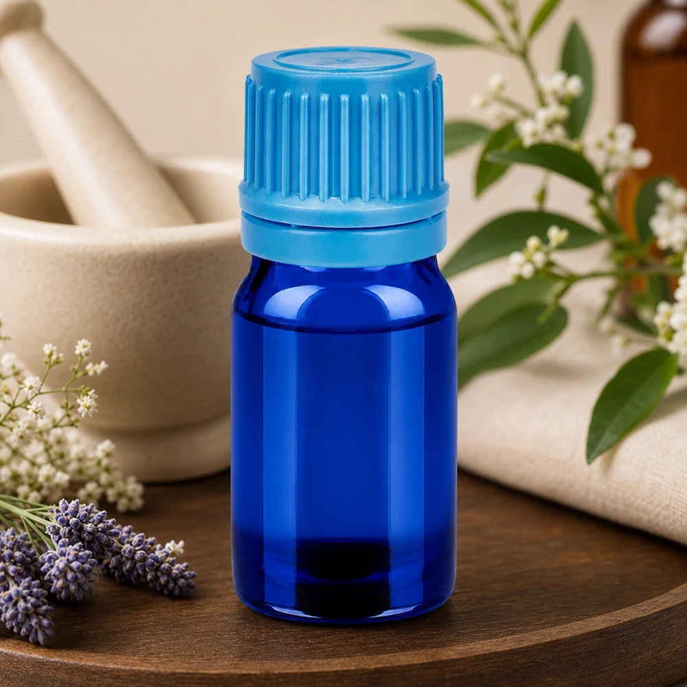 Hoogwaardig 5ml glazen flesje met 11mm opening in kobaltblauw voor laboratorium en natuurgeneeskunde