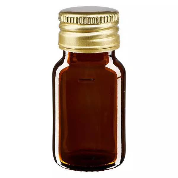 30 ml Euro-medicijnfles bruin met gouden aluminium sluiting