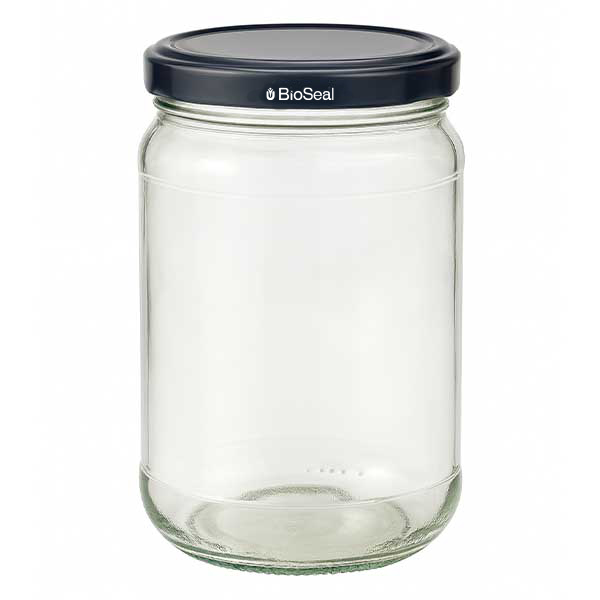 305ml rond glas met BioSeal deksel zwart UNiTWIST