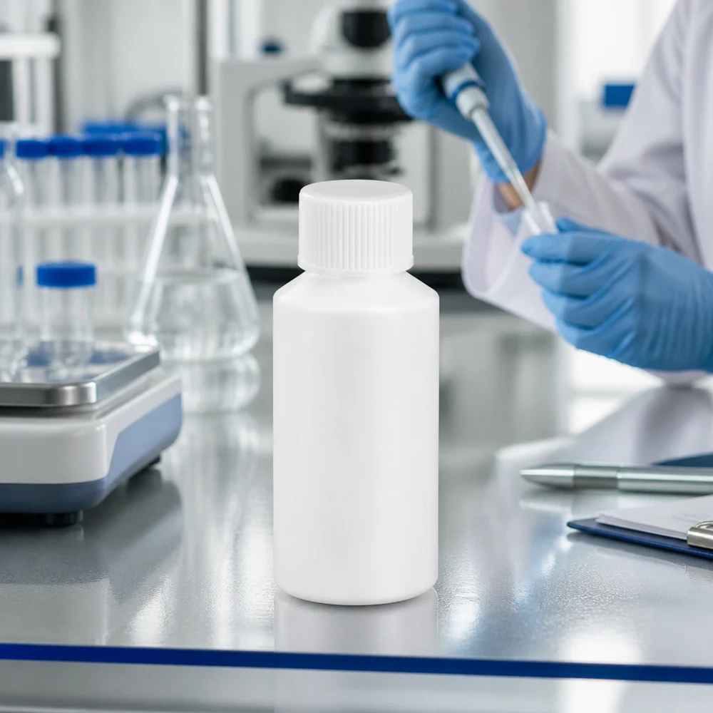 Lichtondoorlatende apotheekfles van 50 ml HDPE voor UV-gevoelige stoffen en extracten