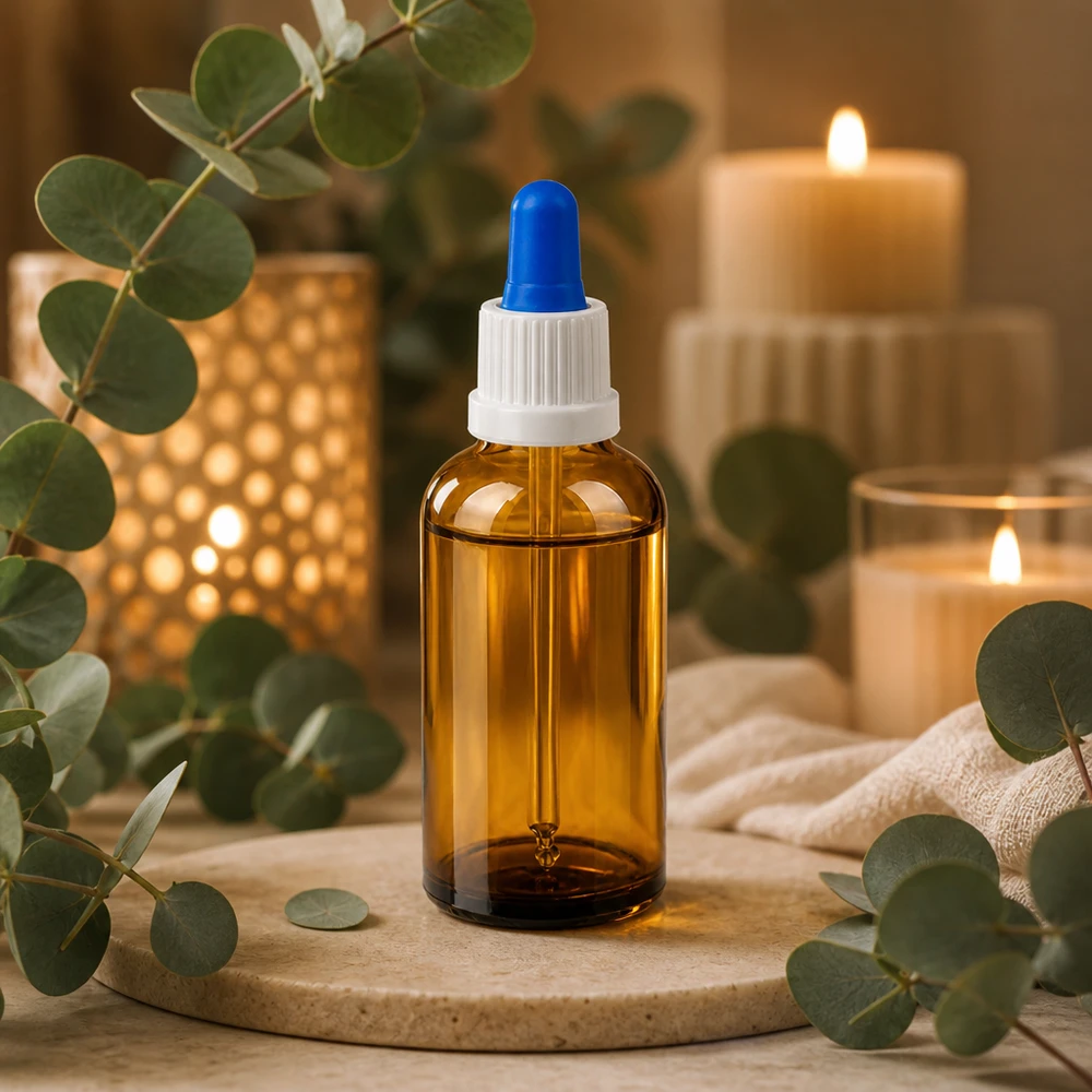 50ml BrownLine pipetfles met overheadventiel voor het nauwkeurig aanbrengen van cosmetische oliën
