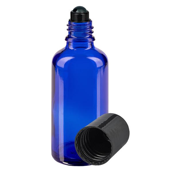 Glas deostick fles blauw 50ml, lege deo roller (Roll On) Glas deostick fles blauw 50ml, lege deo roller (Roll On)