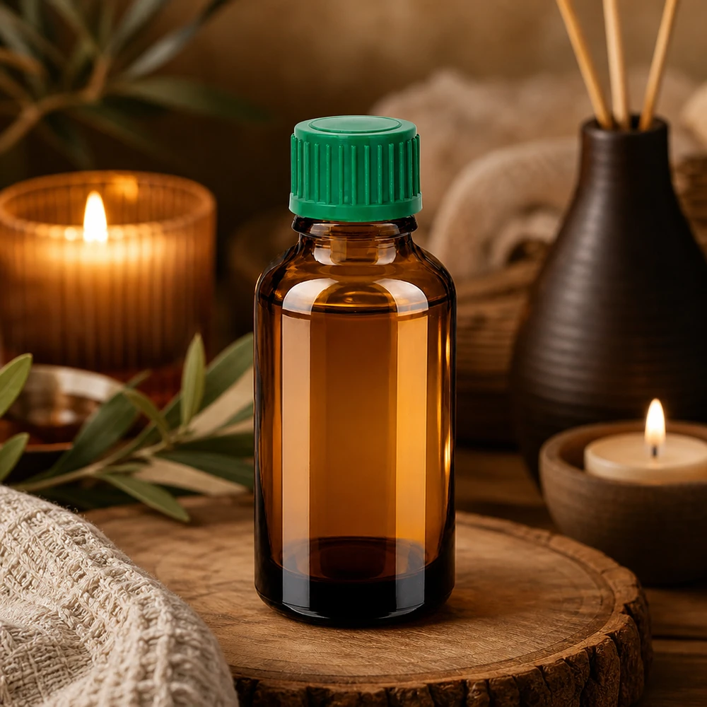 Praktische doseerfles van 30 ml van donker glas met groene dop voor nauwkeurig druppelen