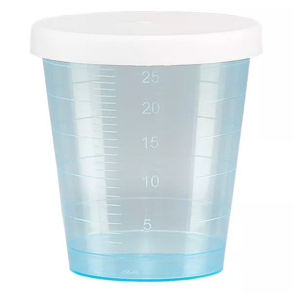 Medicijnbeker 30ml incl. klikdeksel (geneesmiddelenbeker/jeneverbeker) kleur: blauw Medicijnbeker 30ml incl. klikdeksel (geneesmiddelenbeker/jeneverbeker) kleur: blauw