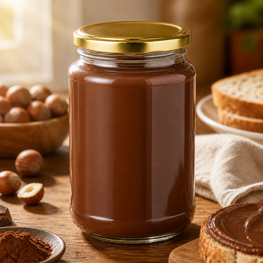 Klassiek rond glazen potje UNiTWIST van 320 ml met gouden schroefdeksel, ideaal voor zelfgemaakte smeersels