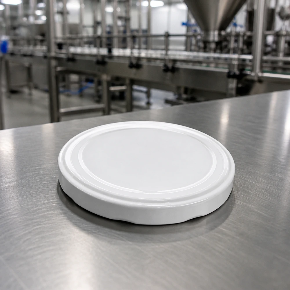 UNiTWIST TO63 wit geribbelde rand 63 mm twist-off-sluiting BioSeal unitemp-productielijn