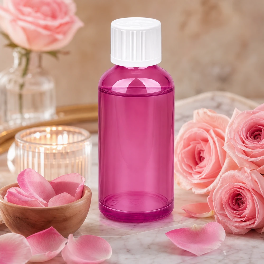 Violet glazen flesje 50ml met UT18 draad perfect voor zelfgemaakte serums