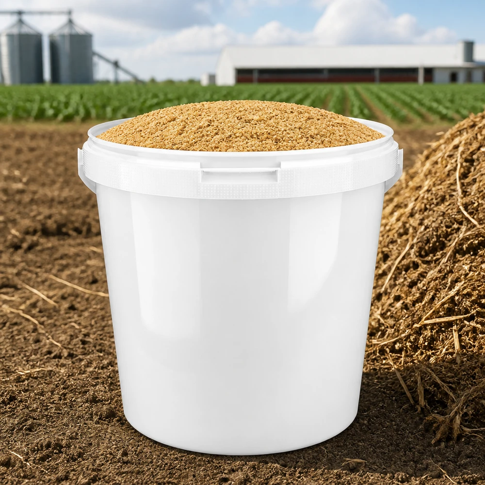 10,7 liter witte emmer zonder deksel Witte multifunctionele emmer van 10,7 l van PP voor diervoeder, graan en zaden, zonder deksel