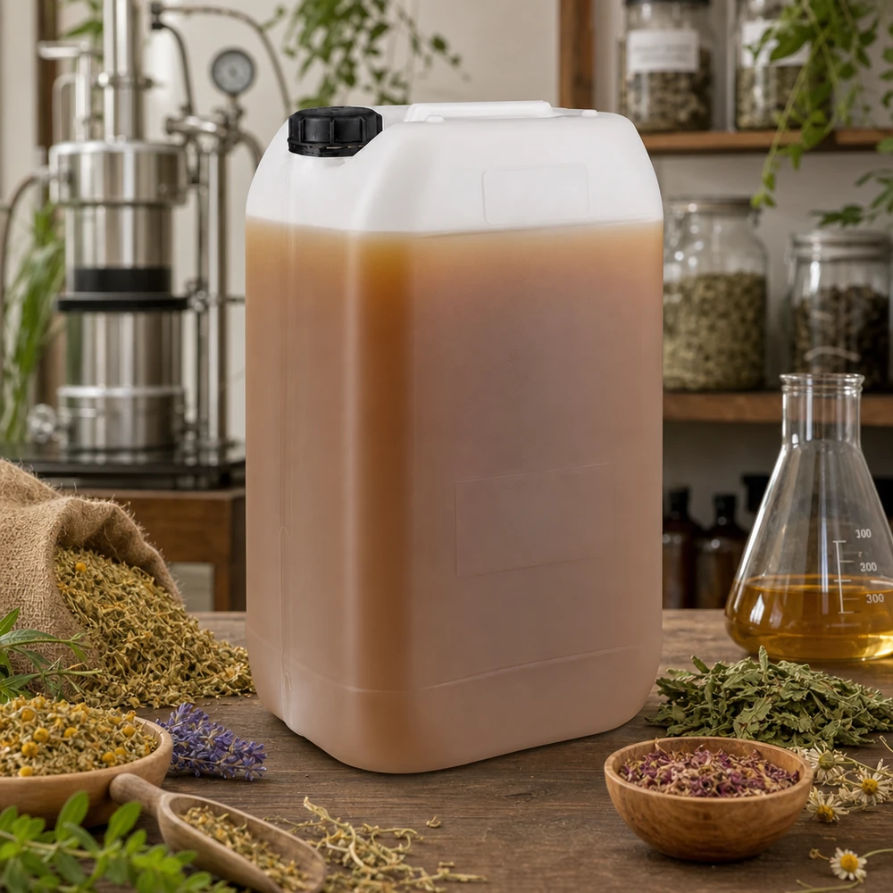 Stapelbare opslagbus van 15 liter voor extracten, tincturen en hydrolaten, met originele sluiting