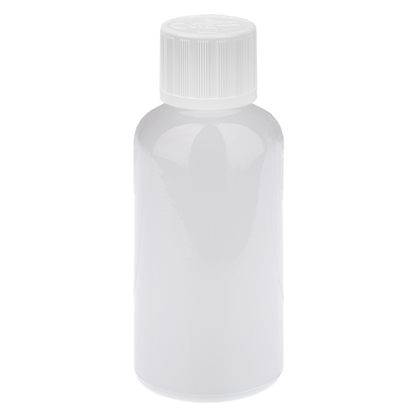 50 ml druppelfles 1,2 mm wit standaarddop kindveilige sluiting WhiteLine UT18/50 50 ml druppelfles 1,2 mm wit standaarddop kindveilige sluiting WhiteLine UT18/50