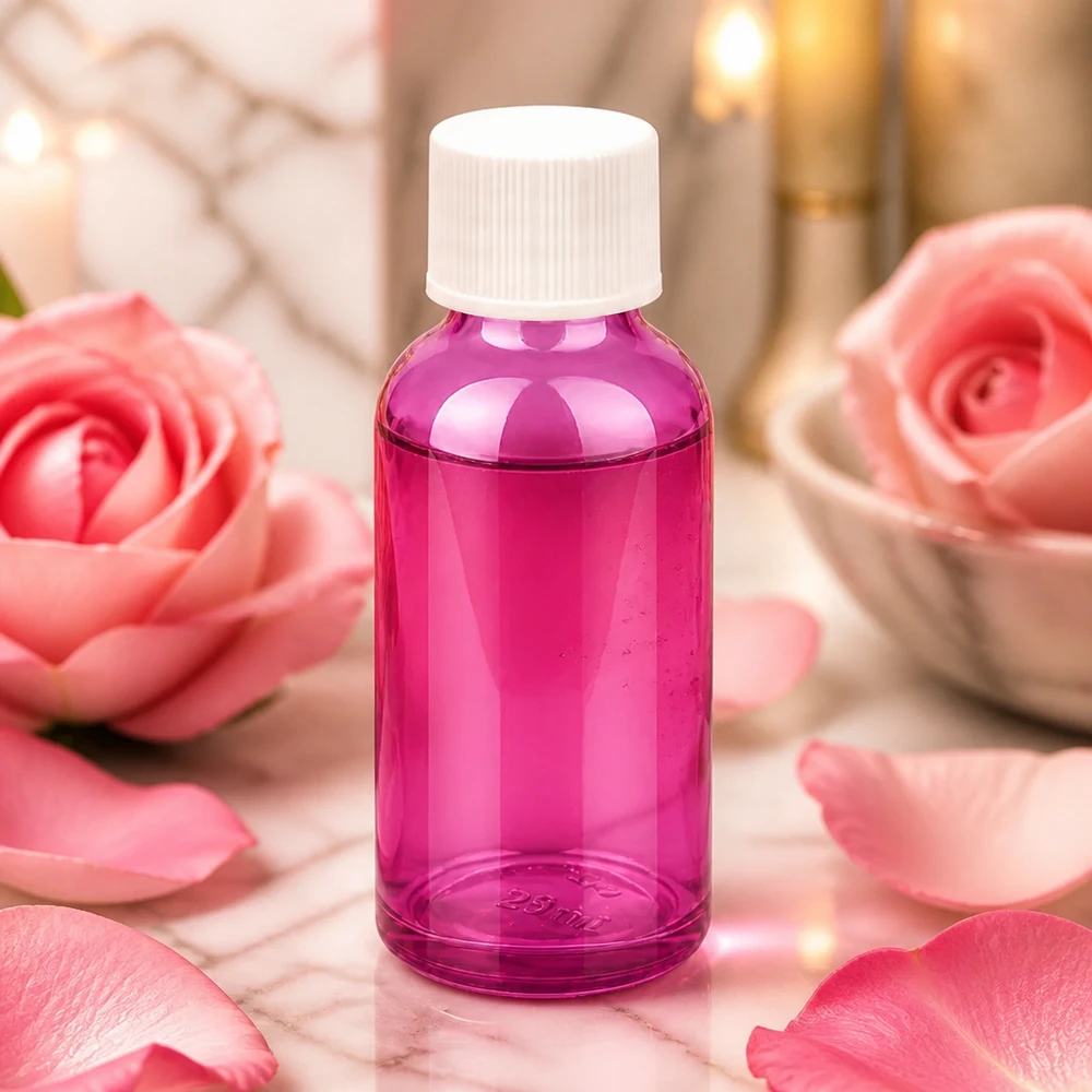 30ml fles 11mm schroefdop wit standaard PurpleLine UT18/30 Compact paars flesje van 30 ml met stevige sluiting voor het veilig bewaren van vloeistoffen