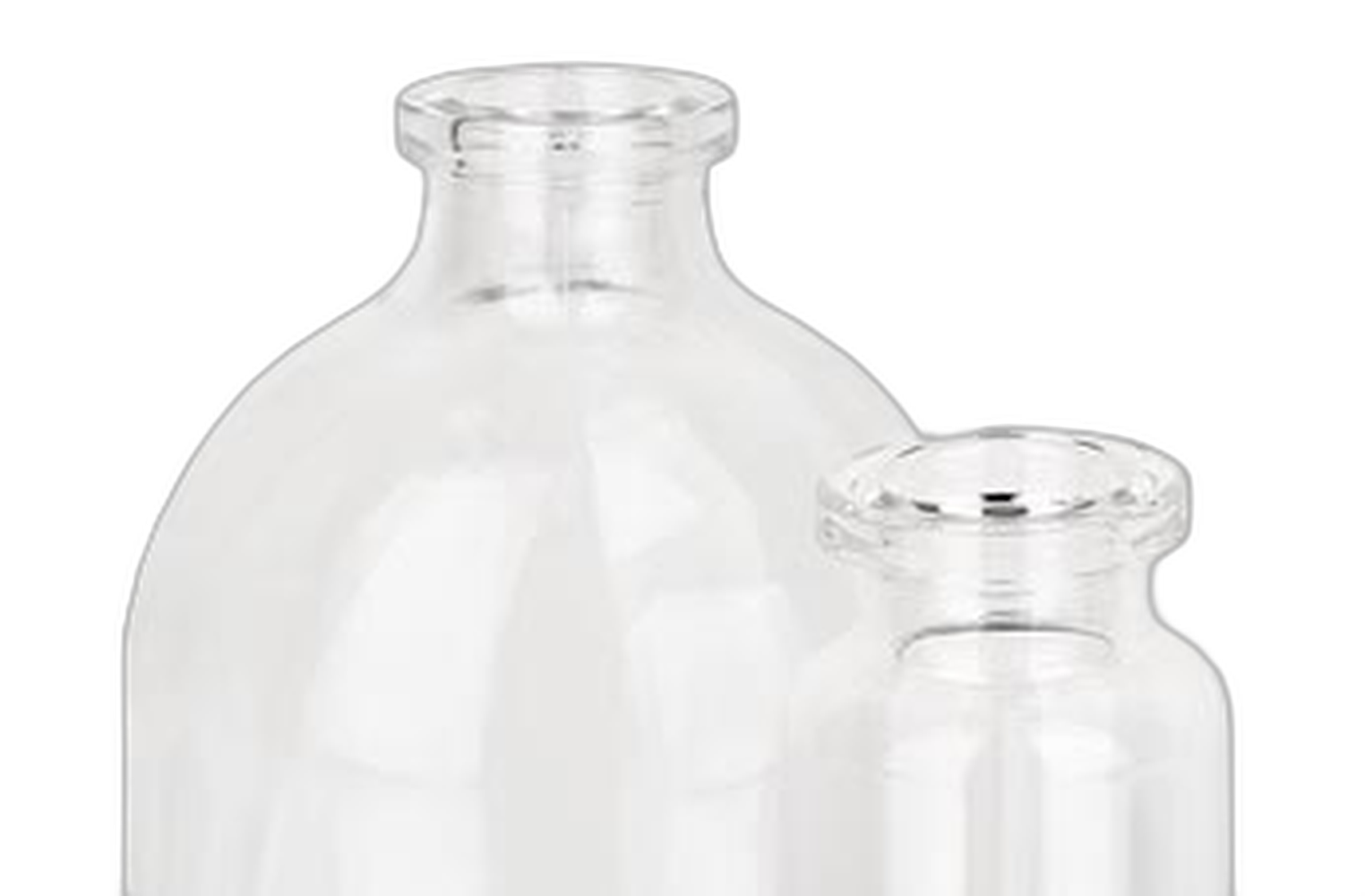 Injectieflessen van helder glas 5- 100 ml