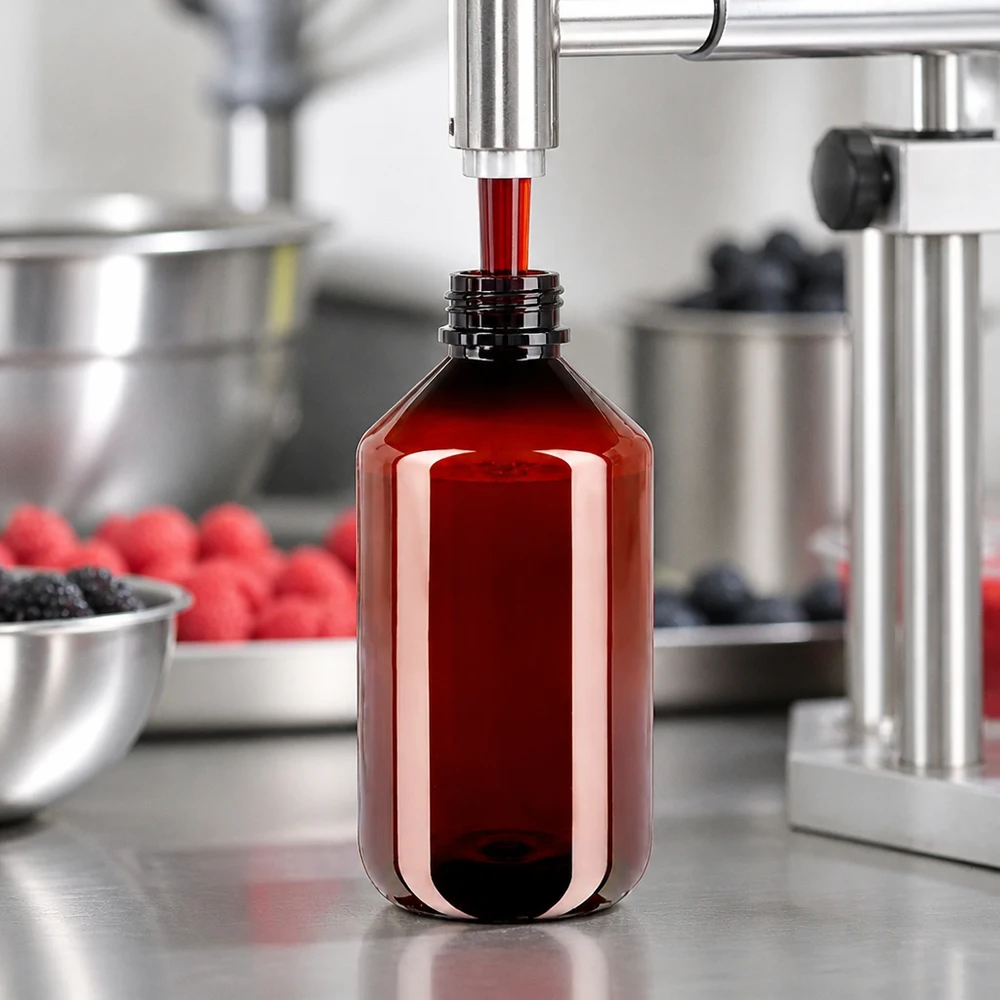 PET-fles 500ml met witte standaard OV Hersluitbare bruine PET-fles van 500 ml voor lichtgevoelige levensmiddelen