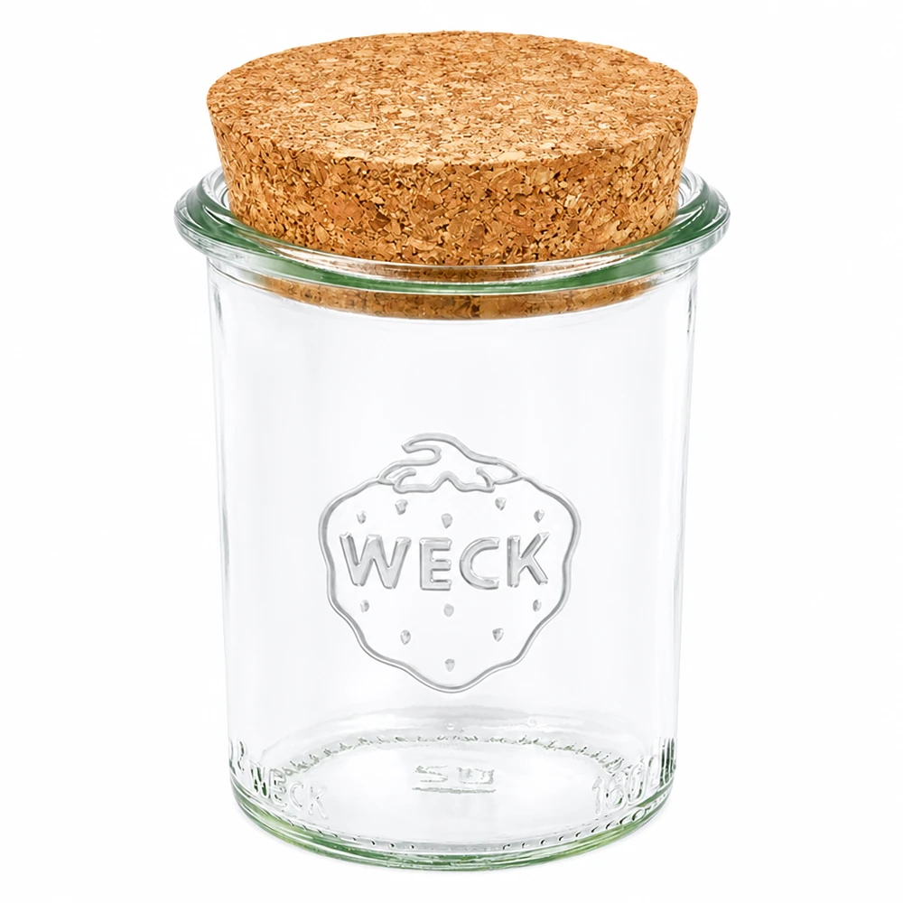 160ml stortglas WECK RR60 met kurk WECK 160ml RR60 mason jar met natuurlijk kurkdeksel Transparante glazen voorraadpot