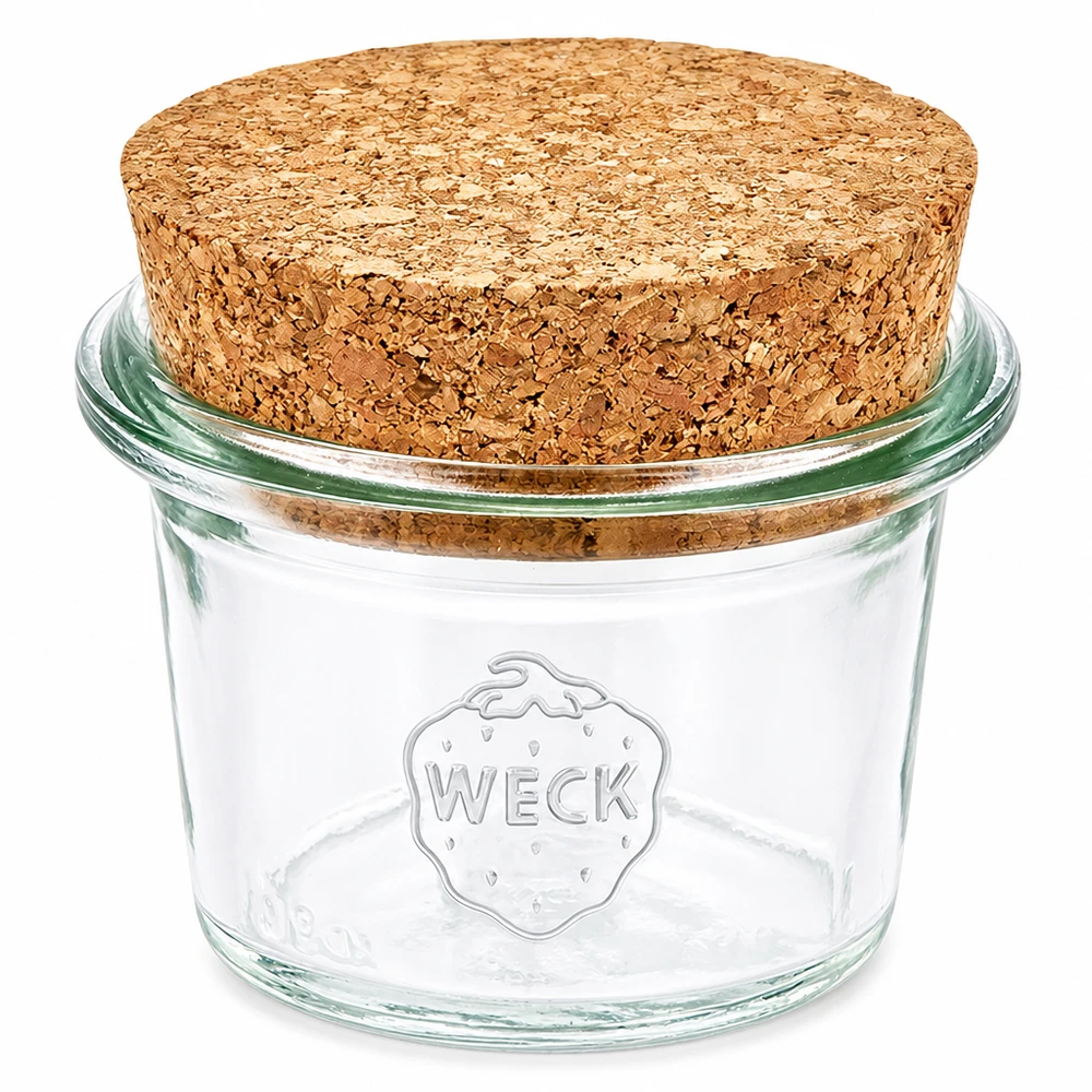 35ml stortglas WECK RR40 met kurk 35ml WECK RR40 mason jar met natuurlijke kurk stop inmaak pot kleine opslag kruiden jam
