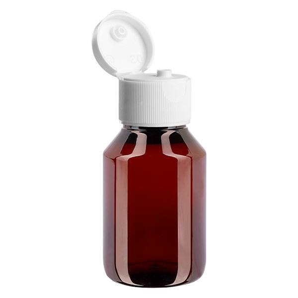 PET-fles 50ml met witte flip-top dop. PET-fles 50ml met witte flip-top dop.