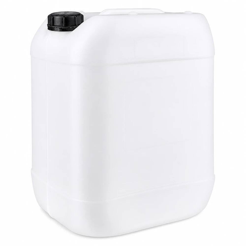 20l jerrycan, UN-toelating, met schroefsluiting Universele jerrycan van 20 liter, wit, voor water, chemicaliën en levensmiddelen, met schroefdop