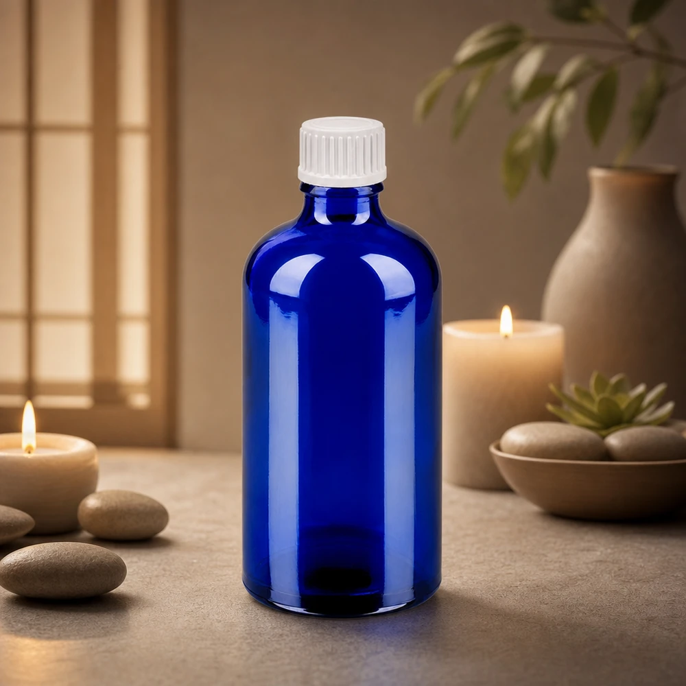 100ml druppelflesje 0.9mm wit STD BlueLine UT18/100 Professionele druppelfles 100ml met wit standaard schroefdraad UT18 voor farmaceutisch gebruik