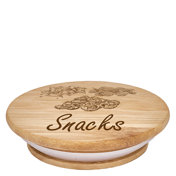 Houten deksel "Snacks" voor WECK RR100 Houten deksel "Snacks" voor WECK RR100