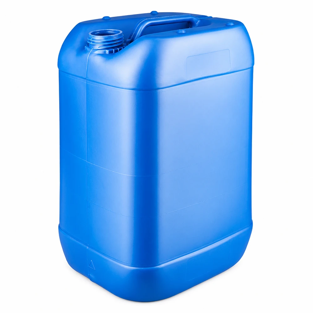 Canister 25 liter blauw zonder sluiting Grote blauwe industriële jerrycan van 25 liter zonder dop, met stevige draaggreep
