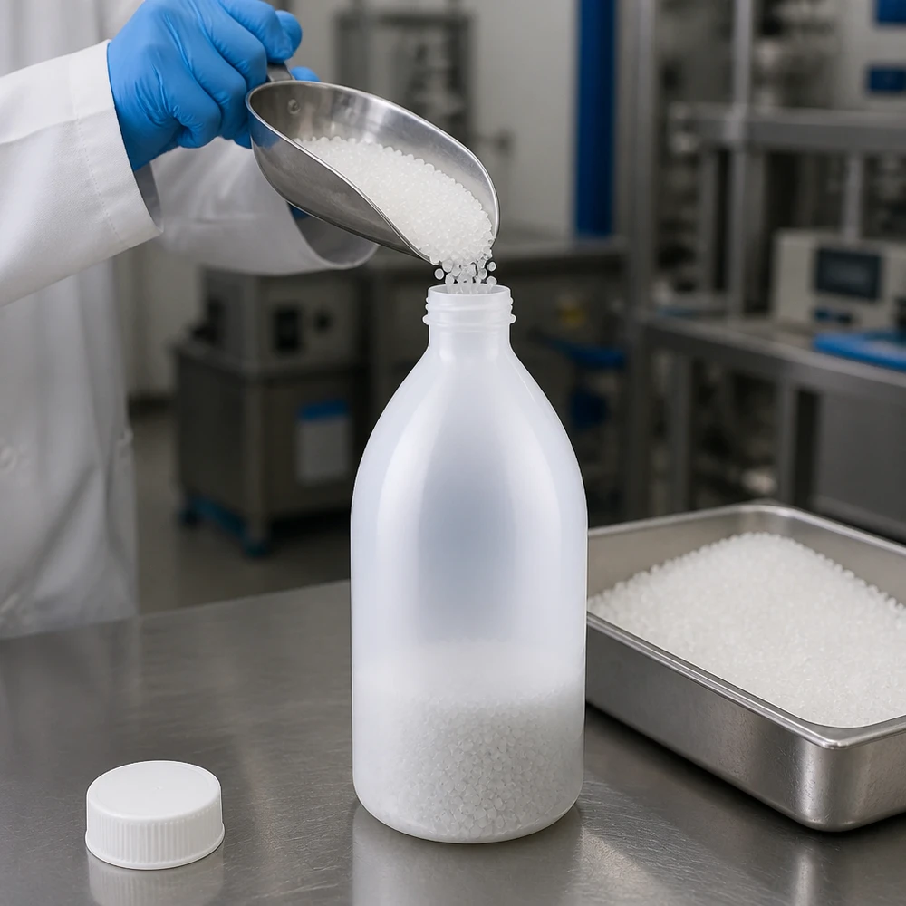 Nauwe hals laboratoriumfles 1000ml met schroefsluiting Schraubflasche 1000ml Enghals für chemische Substanzen in professioneller Laborumgebung