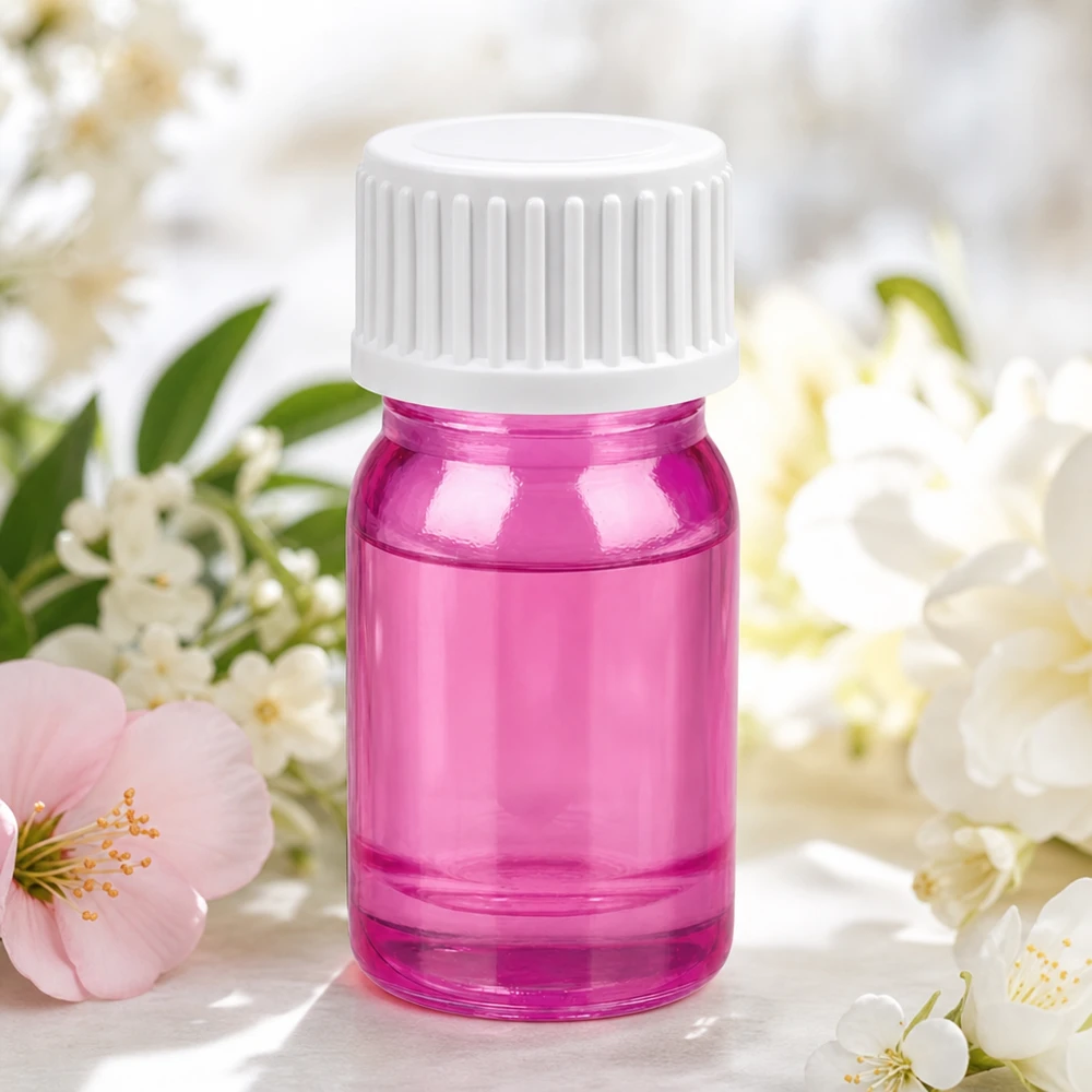 5ml (bol)flesje 3mm schenkring wit standaard PurpleLine UT18/5 Robuust 5ml roze glazen flesje met stevige dop, perfect voor onderweg en om op te bergen