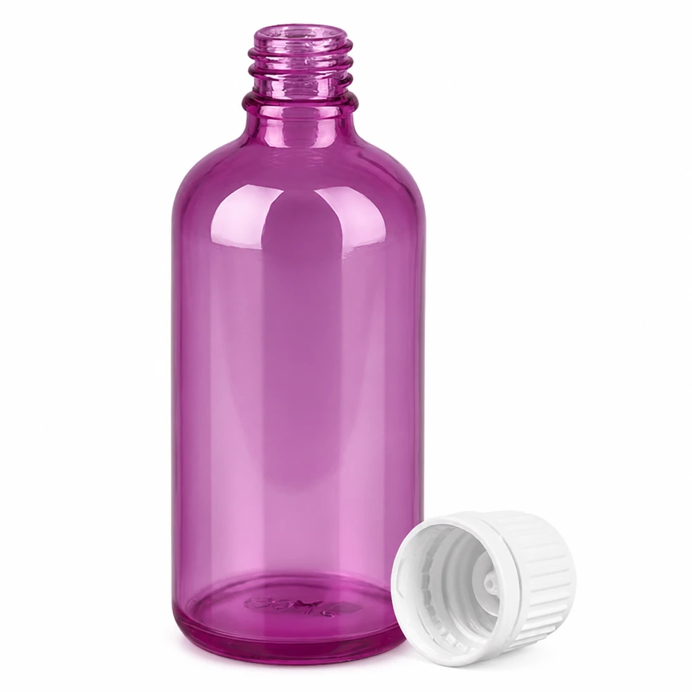 100ml fles 11mm schroefdop wit originaliteit schroefdop PurpleLine UT18/100 Robuust paars bewaarflesje van 100 ml met luchtdichte dop voor langdurig bewaren