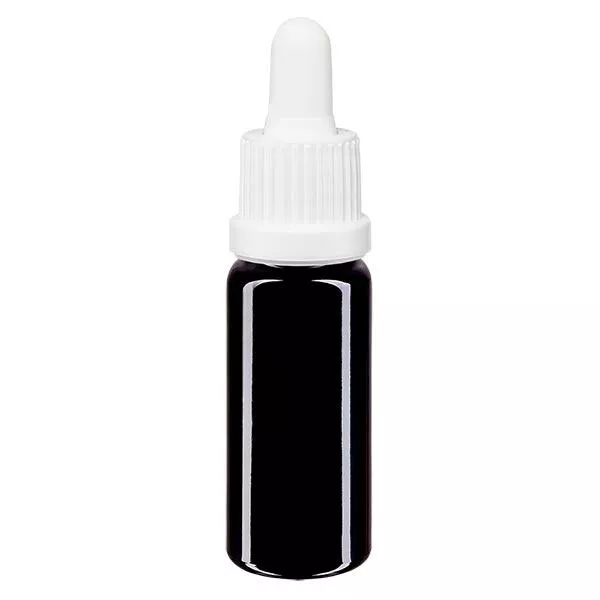Apothekersflesje viol. 10ml pipet wit OV Apothekersflesje viol. 10ml pipet wit OV