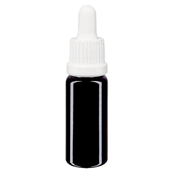 Apothekersflesje viol. 10ml pipet wit OV