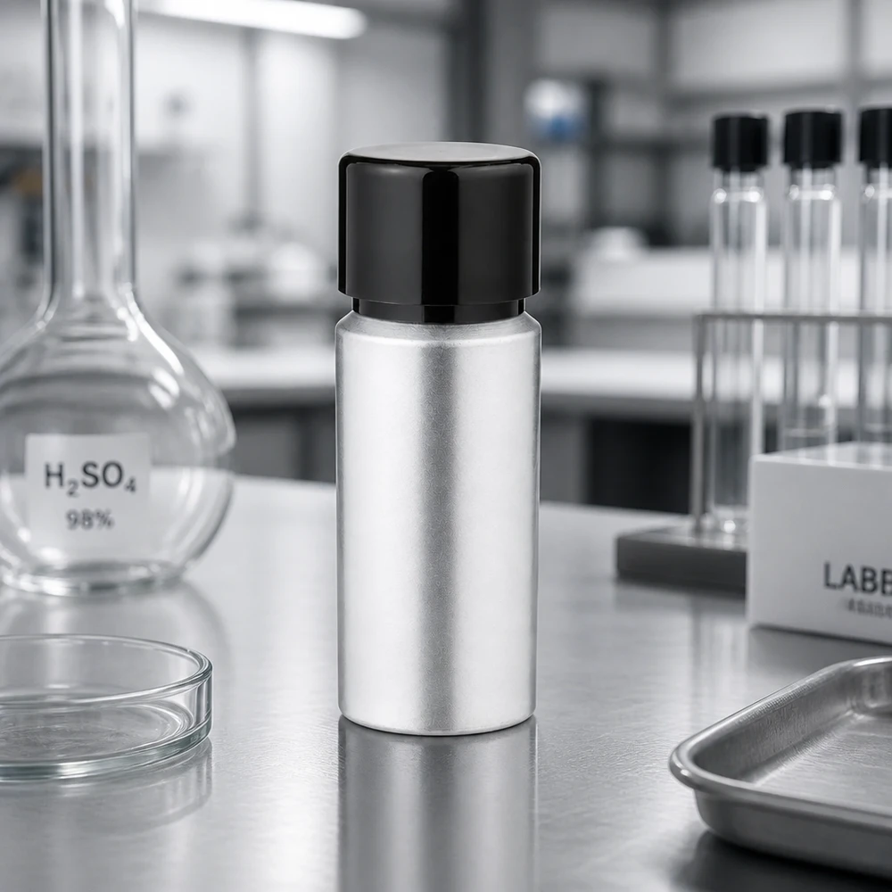 Professioneel 20ml aluminium monsterflesje met schroefdop voor industrie en onderzoek