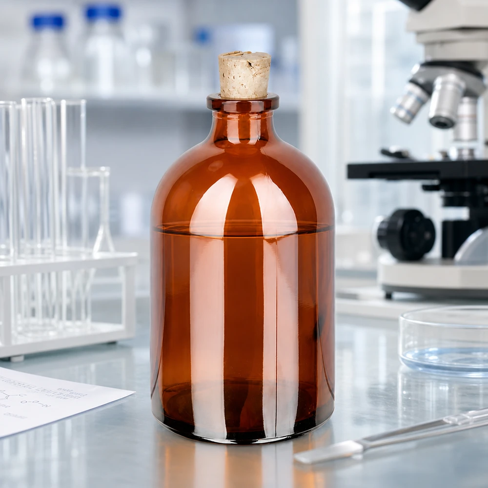 Injectiefles bruin glas 100ml met kurk 11/14mm Braunglas-Aufbewahrungsflasche 100ml Korken 11/14mm säurebeständig für Labor und Apotheke