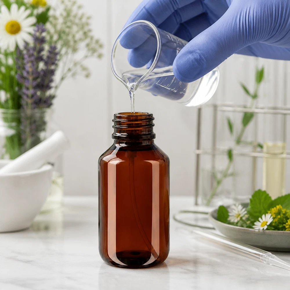 100 ml PET medicijnfles met verstuiver zwart GCMI 28/410 incl. dop transparant, standaard Braune PET Flasche 100ml mit Gewinde für Sprühkopf ideal für Raumsprays und Haarpflege