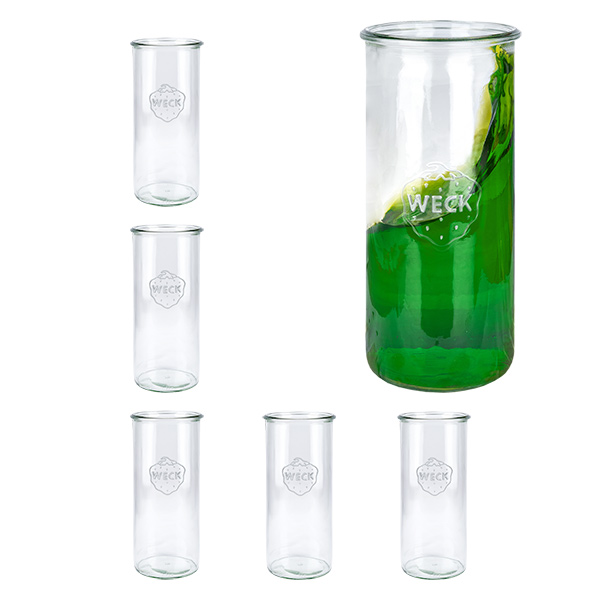 Set van 6 Weck potten 1500 ml ronde bekers