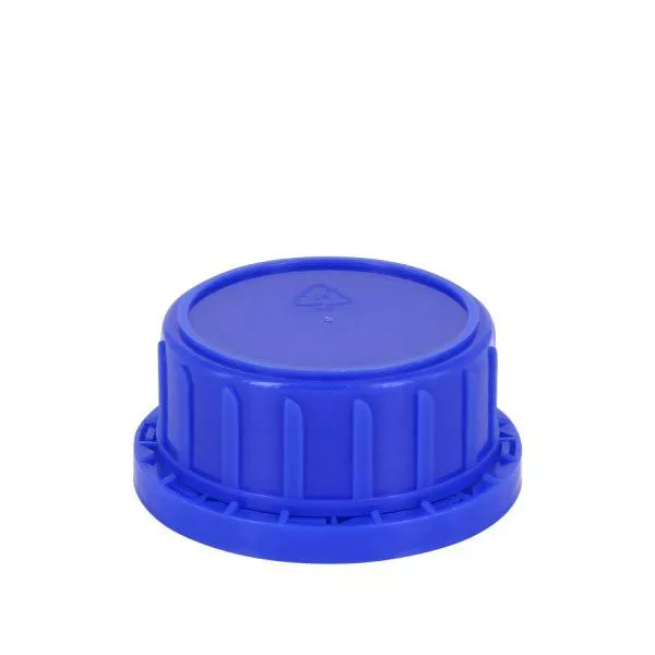 Schroefsluiting garantiesluiting (OV) DIN 45 blauw met EPE inlage, passend op flessen met wijde hals 250 ml (art. nr. 1000002 Schroefsluiting garantiesluiting (OV) DIN 45 blauw met EPE inlage, passend op flessen met wijde hals 250 ml (art. nr. 1000002