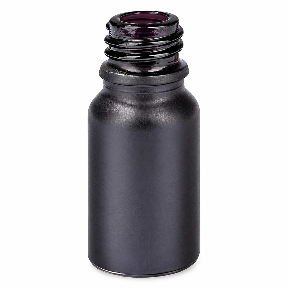 Compact 10ml glazen flesje BlackLine UT18/10 voor veilige opslag van actieve ingrediënten