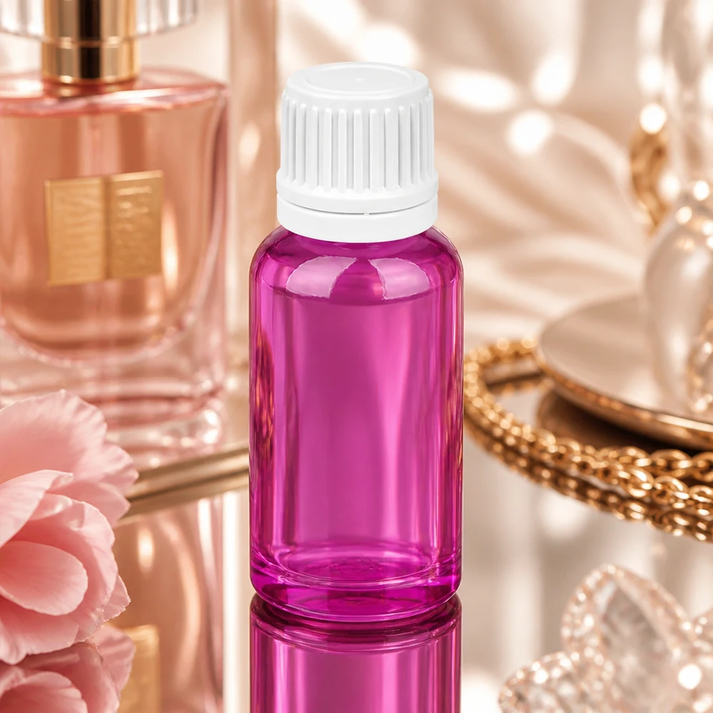 20ml druppelfles 0.7mm wit Originality schroefdop sluiting PurpleLine UT18/20 20 ml doseerflesje paars transparant met druppeldop voor nauwkeurig aanbrengen