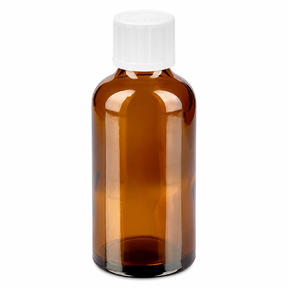 50ml fles 11mm SV w. STD KiSi BrownLine UT18/50 UV-beschermende amberkleurige glazen fles van 50 ml met verzegelbare dop BrownLine serie