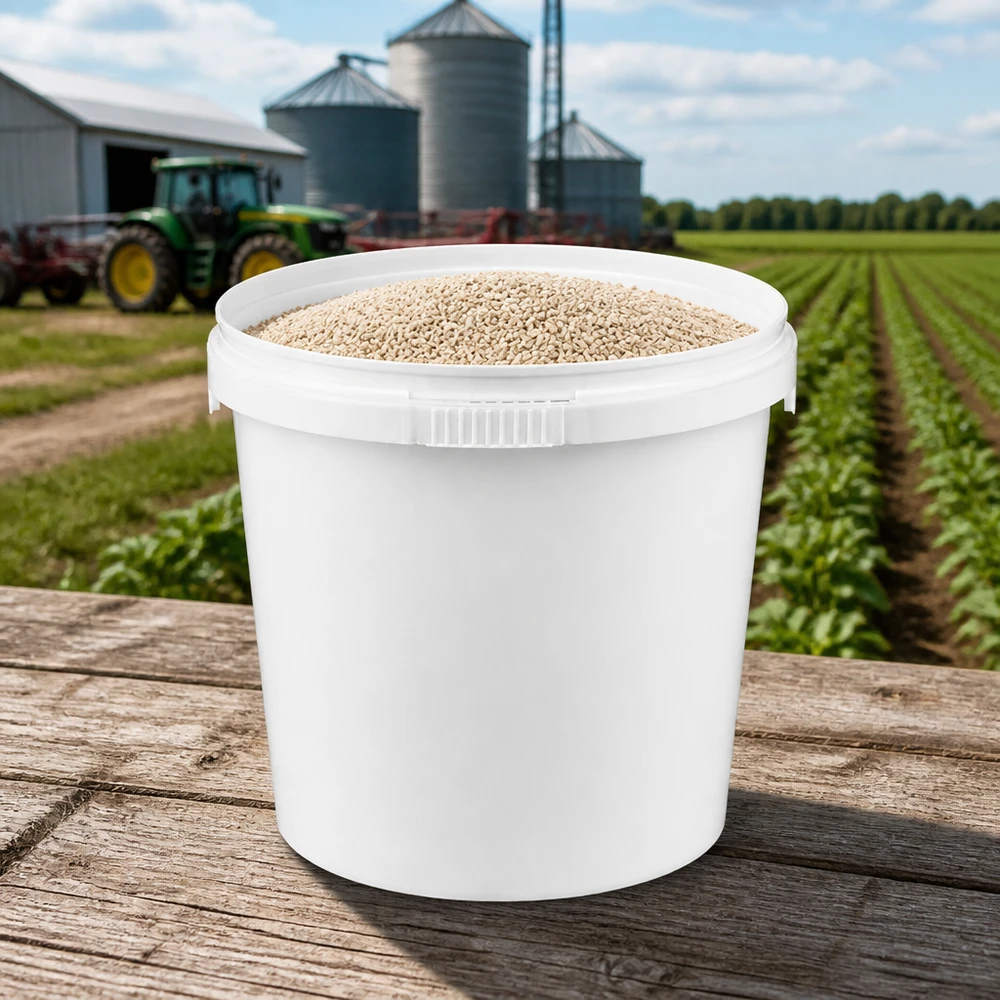 1 liter witte emmer zonder deksel Ronde witte multifunctionele emmer van 1 liter, gemaakt van polypropyleen, zonder deksel, voor pellets en stortgoed