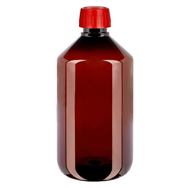 PET fles 500ml met ontgassingsdop rood PET fles 500ml met ontgassingsdop rood