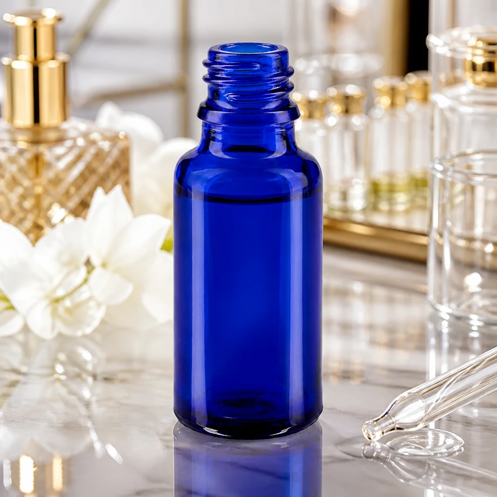 Veelzijdig blauw 20ml ApoGlas flesje voor doe-het-zelf cosmetica en zelfgemaakte natuurlijke producten