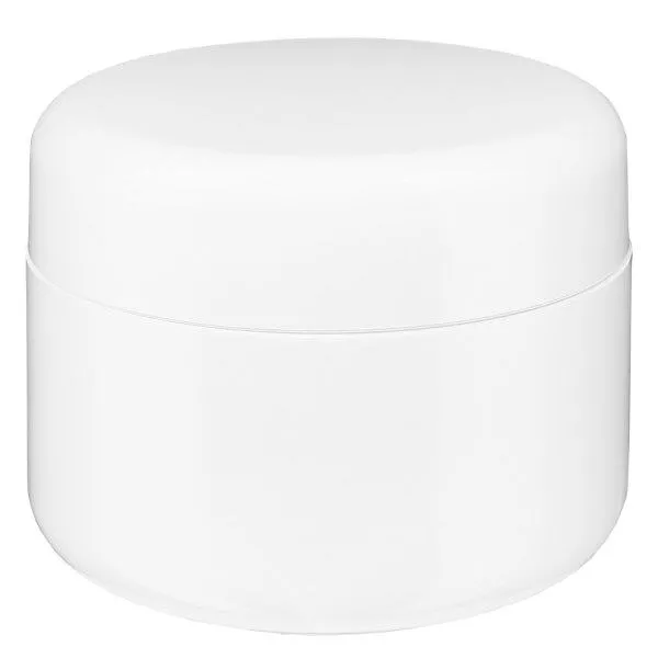 Crèmepot 'Softline' wit 50ml met schroefdop en afdekplaatje