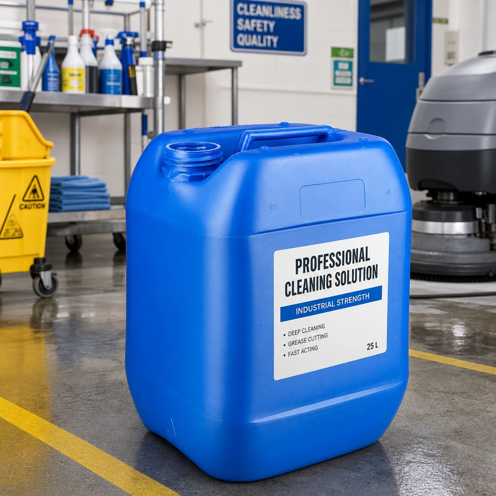 Canister 10 liter blauw zonder sluiting Blauwe lege jerrycan van 10 liter zonder dop, voor het afvullen van reinigingsmiddelen