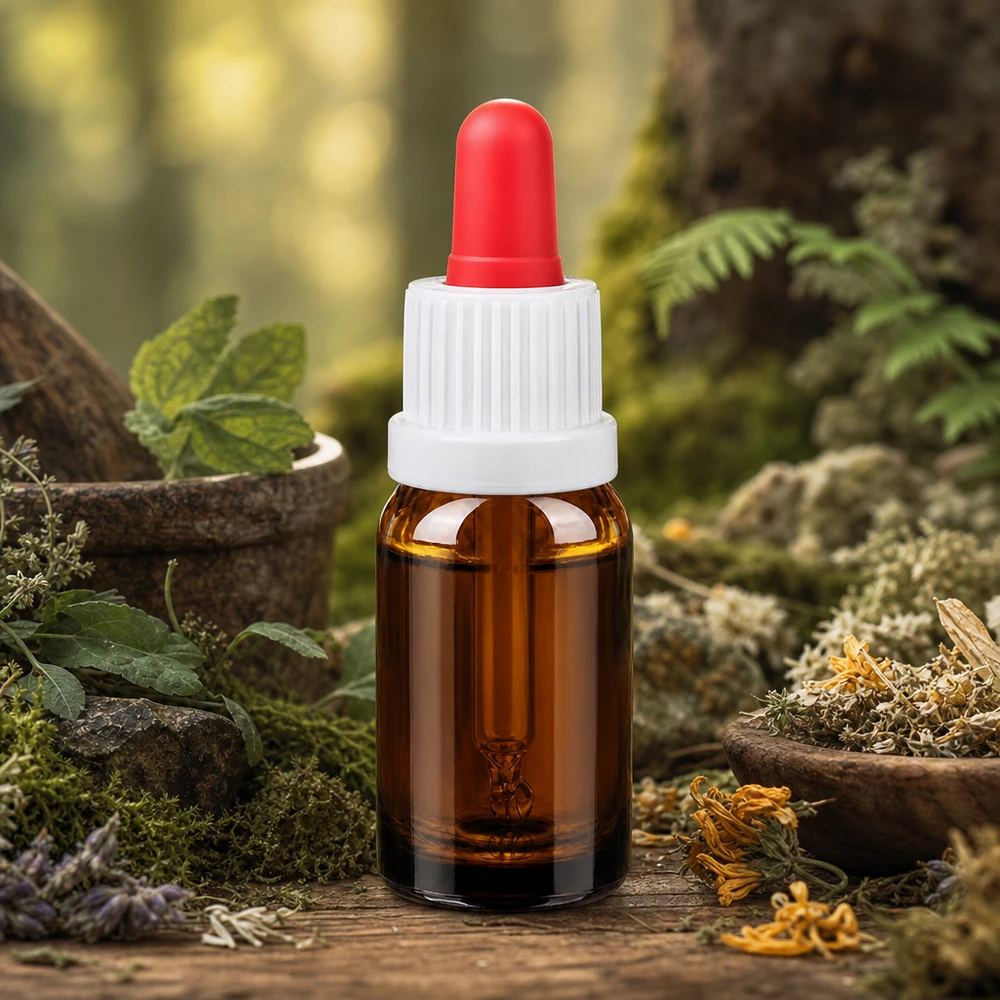 10 ml pipetfles BrownLine met witte schroefdop en rode druppelaar voor nauwkeurig aanbrengen