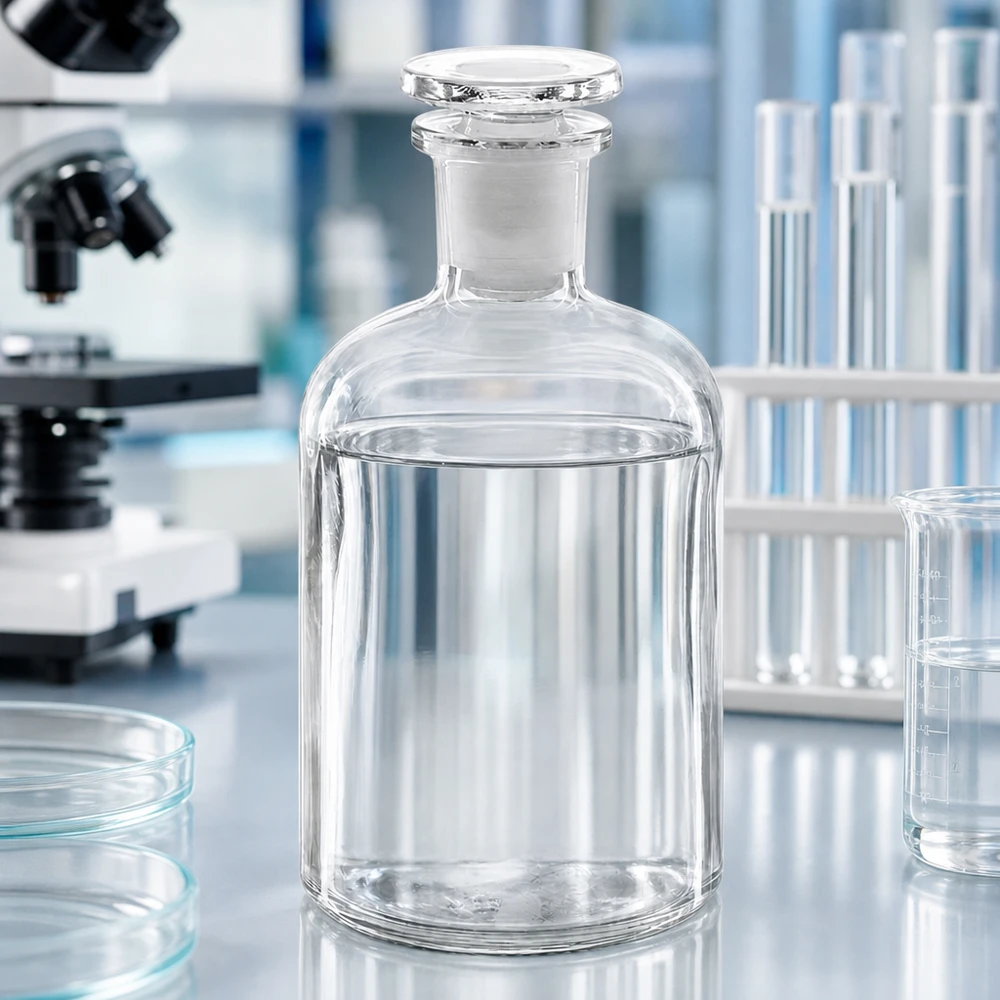 Klassieke apothekersfles van 250 ml, helder, met conische glazen stop voor laboratoriumchemicaliën